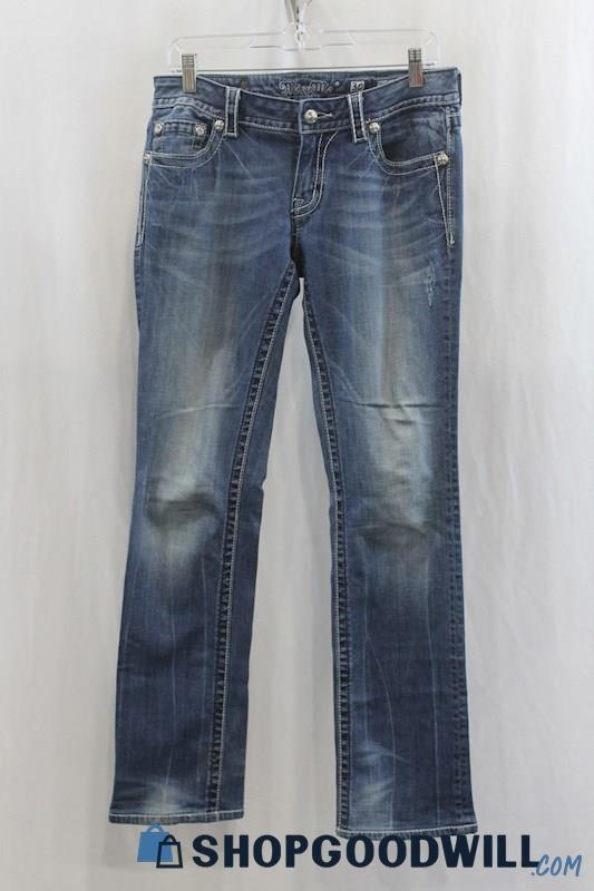 Miss Me Women's Blue Wash Straight Leg Jean SZ 30