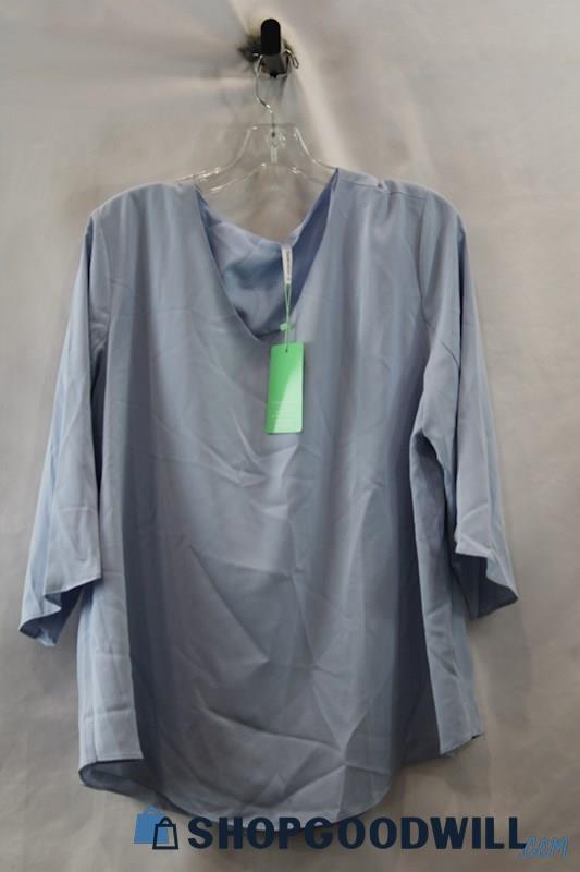 Taohuadao Women's Baby Blue Long Sleeve Blouse SZ 2XL