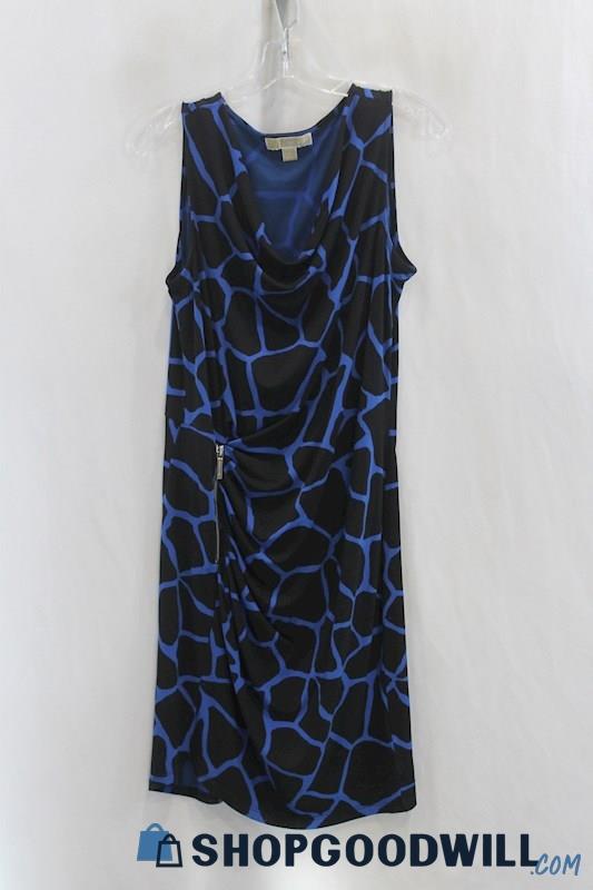 Michael Kors Women's Blue/Black Giraffe Print Tank Dress SZ L