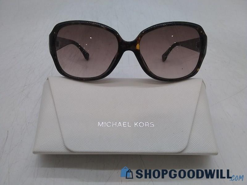 Michael Kors Harper Women's Tortoise Plastic Oversized Frame Sunglasses & Case