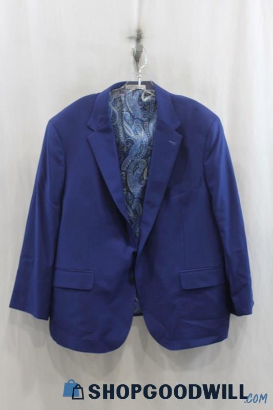 Joseph Abboud Mens Royal Blue 100% Wool Blazer Sz 54S