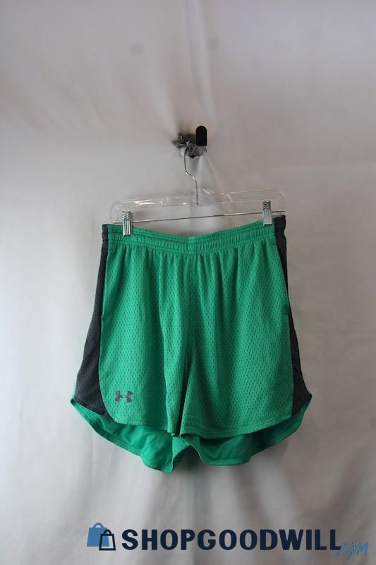 Under Armour Women's Green Vented Mesh Pull on Athletic Short SZ L