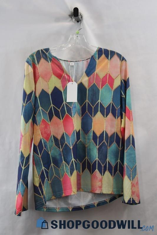 NWT Exclusive Women's Multicolor Long Sleeve Shirt SZ M