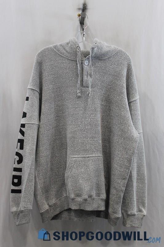 Pacific & Co Mens Heather Gray 1/4 Button Up Hoodie Sz XL