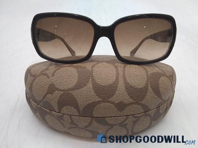 Coach Women's Dark Brown Plastic Square Frame Sunglasses 