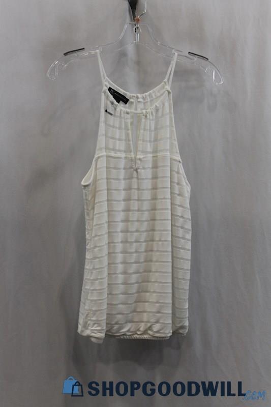 INC Women's White Lace Tank Shirt SZ M