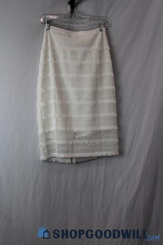 NWT WHBM Women's White Crotchet Skirt  SZ 2 