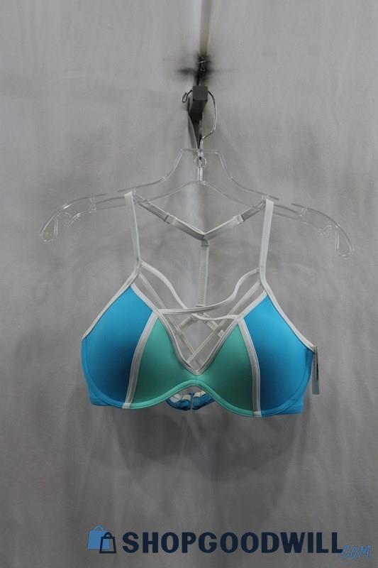 NWT Victoria's Secret Womens Turquoise Lace Up Bikini Top Sz S