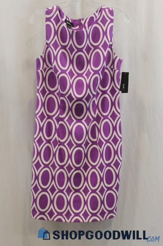 NWT Alyx Dress Women's Purple/White Pattern Tank Dress SZ 10