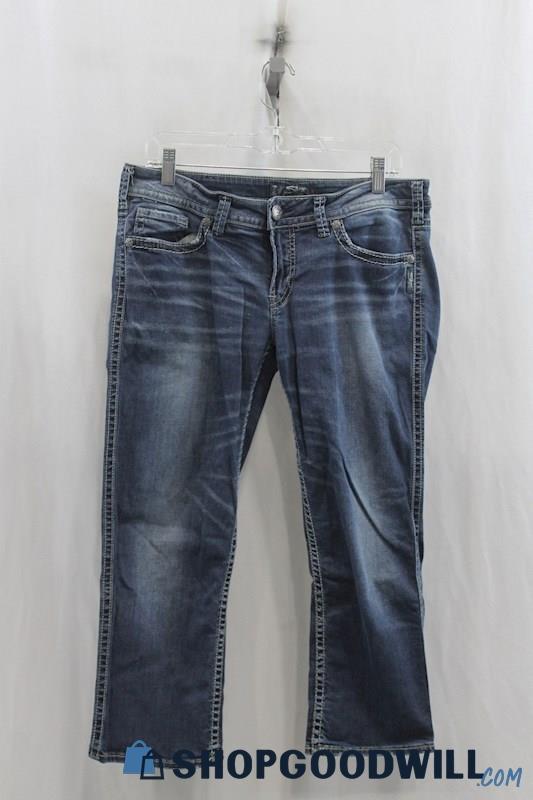 Silver Jeans Womens Dark Blue Washed Capri Jeans Sz 32