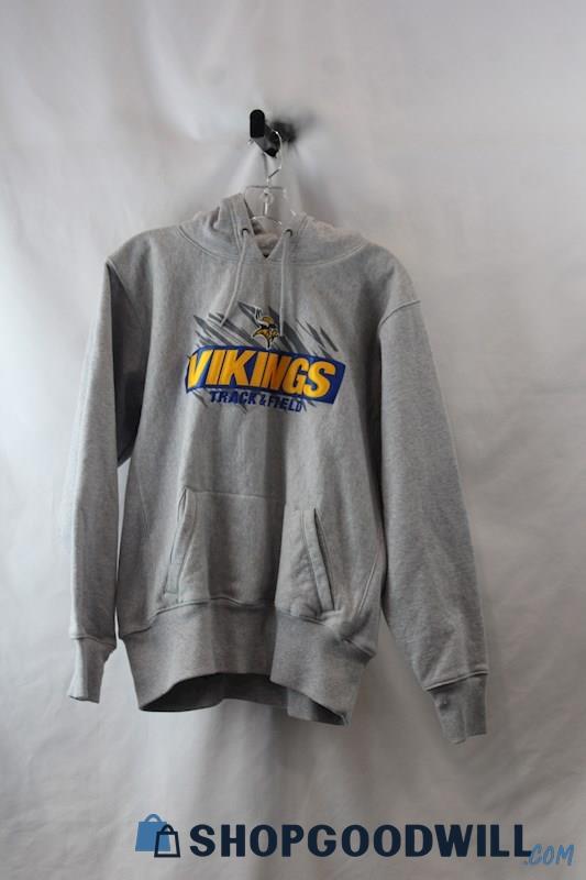 X Grain Men's Gray Pullover Vikings Track and Field Hoodie sz S