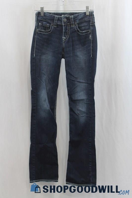 Silver Jeans Women's Dark Blue Wash Slim Boot Jean SZ 25x33