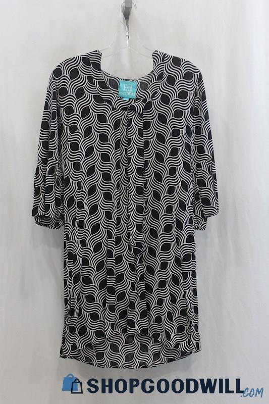 NWT Escapada Women's Black/White Pattern Tunic Dress SZ XS