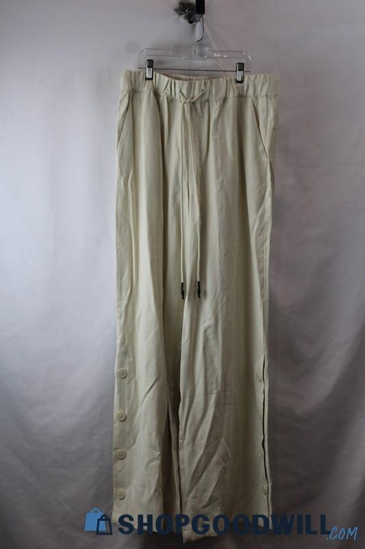 Who What Wear Women's Ivory Loose Fit Wide Leg Pant SZ M