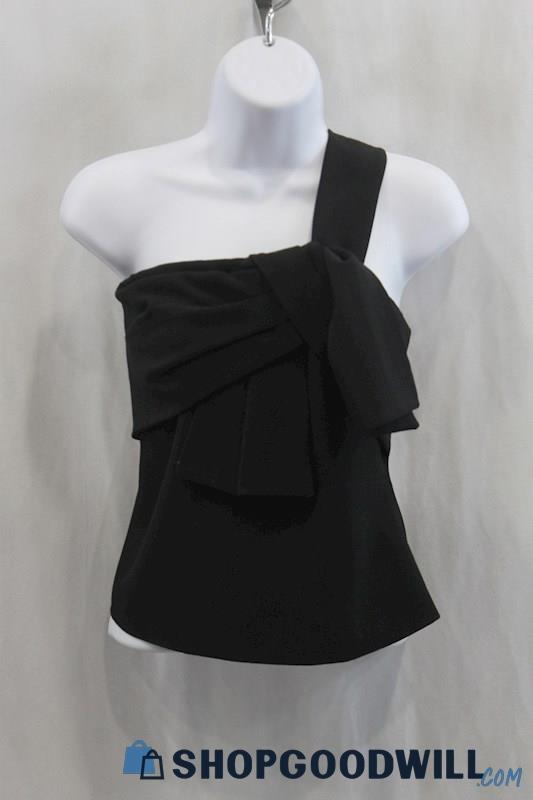 Eliza J Women's Black One Shoulder Crop Top SZ 8