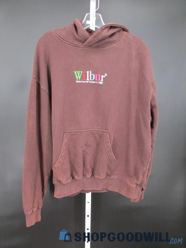 Wilbur Soot 96 Version 1.2 Men's Brown Embroidered Vintage Wash Hoodie SZ M