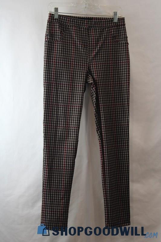 Sanctuary Women's Brown/Black Hounds-Tooth Skinny Pull-On Pants sz M