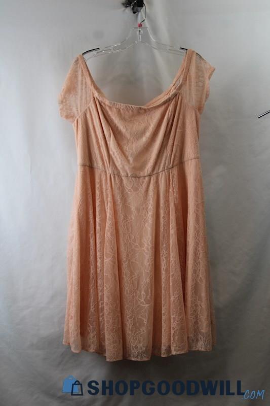 NWT Torrid Women's Blush Pink Lace Cold Shoulder Dress SZ 14