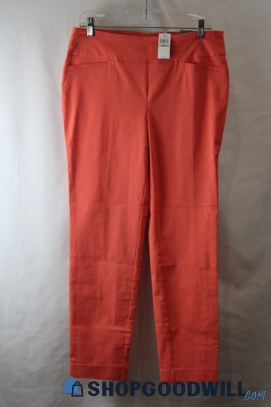 NWT Van Heusen Women's Coral Pink Pull-On Chino Pants sz 12S