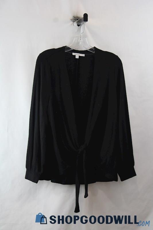 NWT Chico's Women's Black Front Tie Loose Fit Cardigan SZ m/8