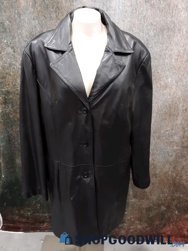 Wilsons Women's black Leather coat with liner - No Size 