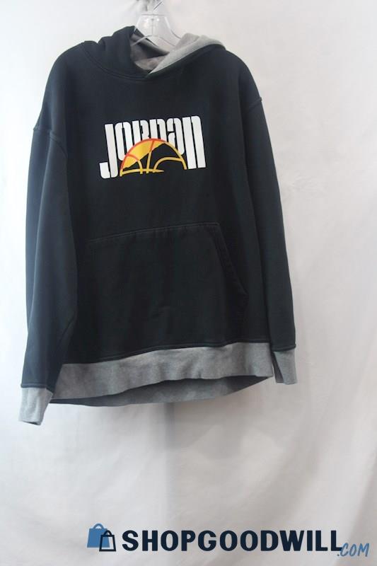 Jordan Men's Black Cotton Blend Logo Pullover Hoodie sz XL