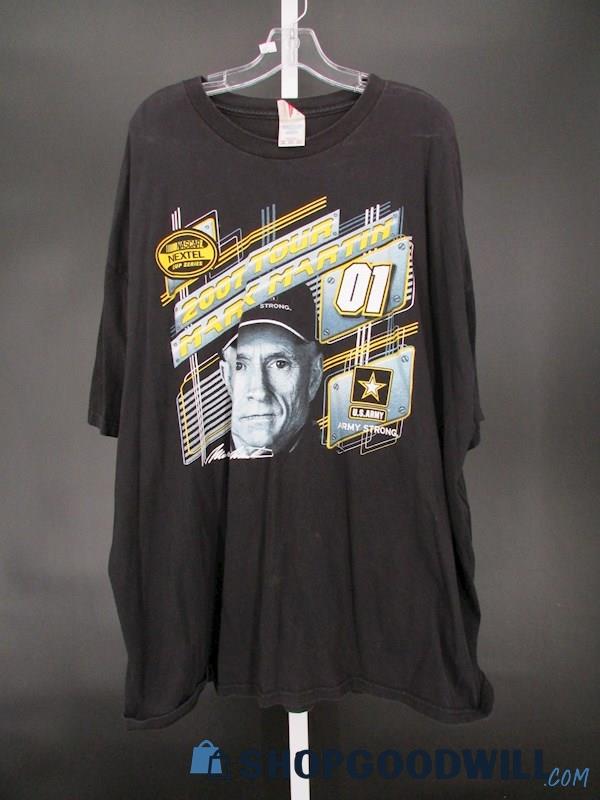 Nascar Mark Martin 01 Tour 2007 Men's Black Short Sleeve T-Shirt SZ 3XL