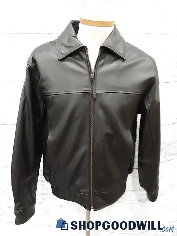 Burk's Bay Men's Black Leather Coat - Size S 