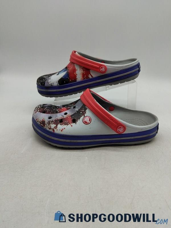 Crocs Men's Red/White/Blue Crocband Avengers Mule SZ 7