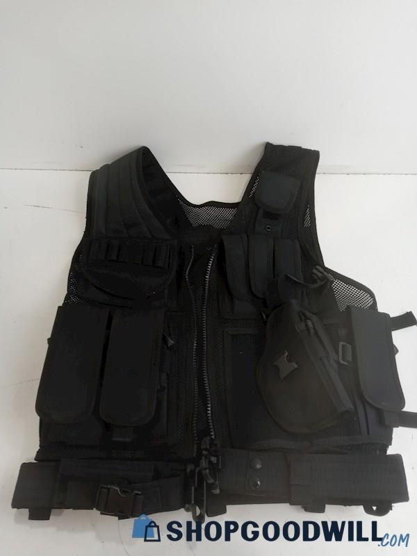 Black Tactical Velcro Vest Unbranded