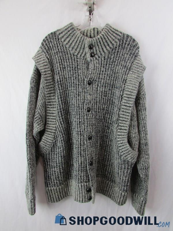 Bodum Grey Knit Cardigan Sweater SZ M