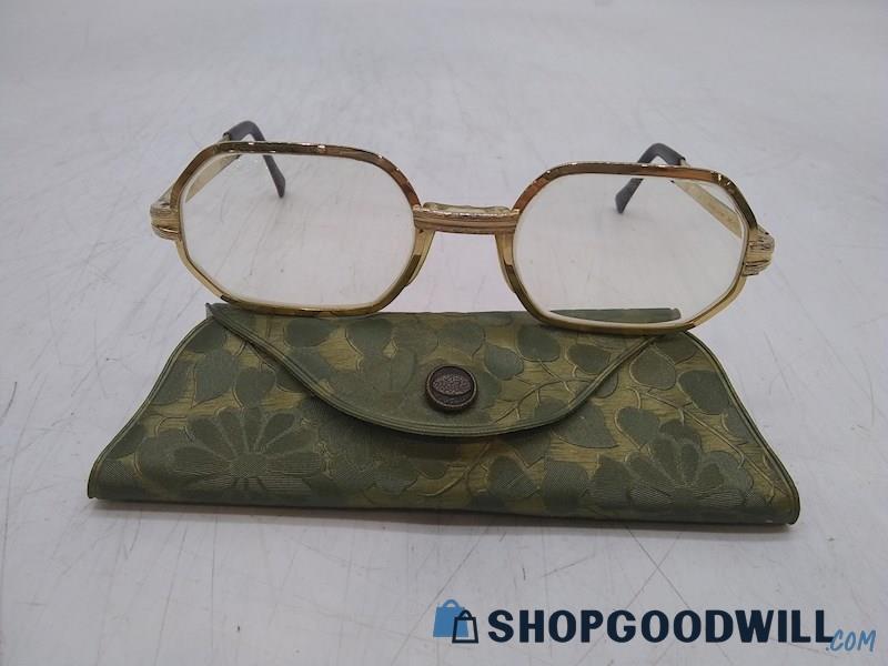 Unbranded Vintage Gold Metal Square Frame Prescription Eyeglasses 