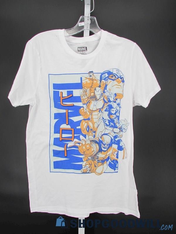 Marvel Men's Superhero Graphic White Short Sleeve T-Shirt SZ M