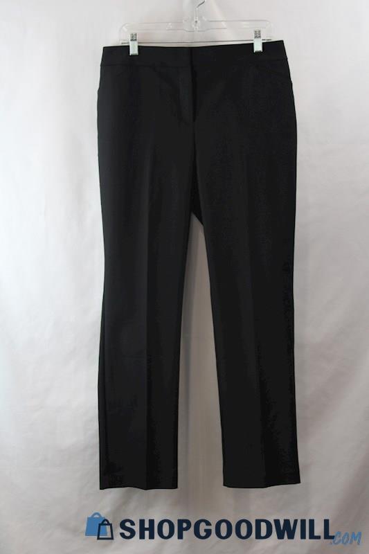 Chico's Women's Black Pleated Straight Dress Pants sz M/8 Short