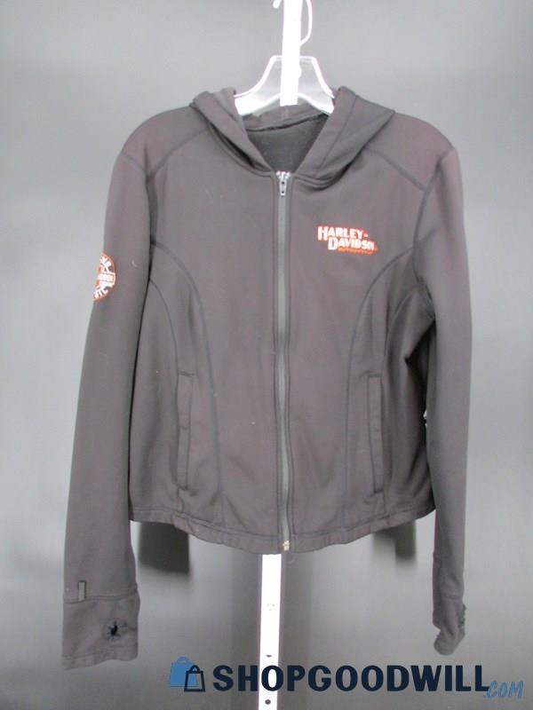 Harley-Davidson Women's Black Long Sleeve Full Zip Riding Hoodie SZ M