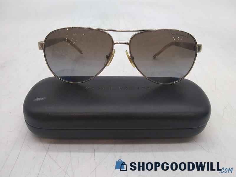 Ralph Lauren Men's Ivory Plastic/ Silver Metal Aviator Frame Sunglasses 