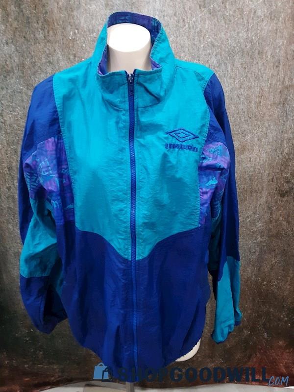 UMBRO Blue/Teal Women's Windbreaker - Size L 