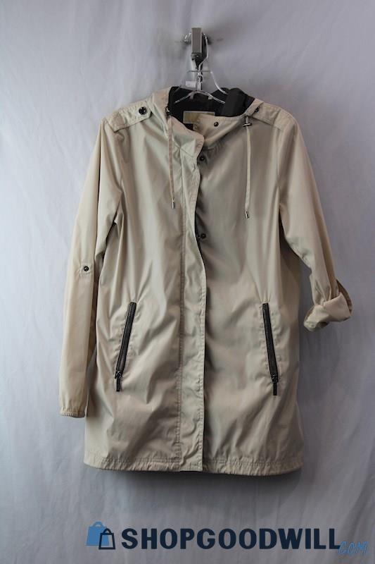 Michael Kors Women's Light Tan Button Up/Zip Rain Jacket SZ S