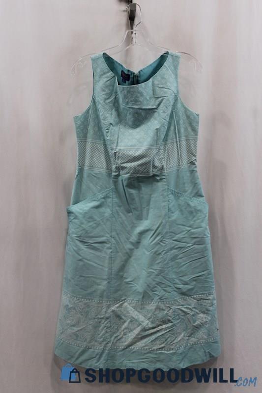 Pendleton Womens Mint Blue Pattern A-Line Dress Sz 8