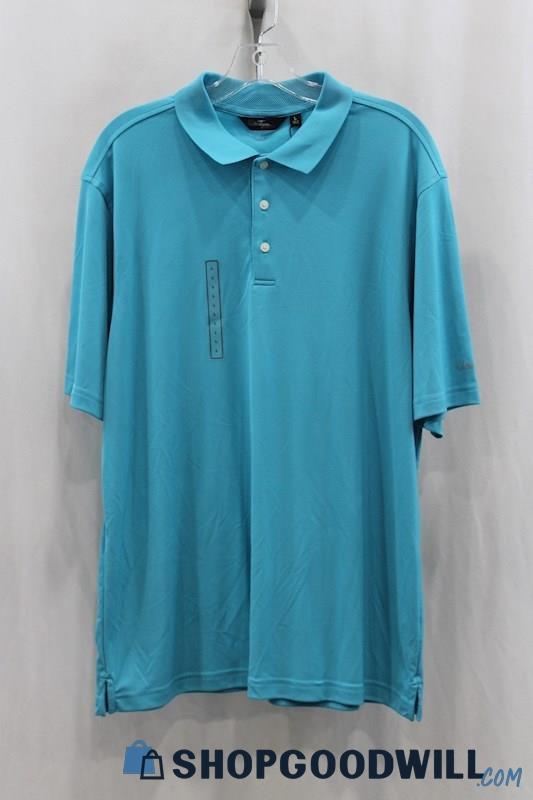 NWT  Walter Hagen Men's Teal Tech Polo Sz L