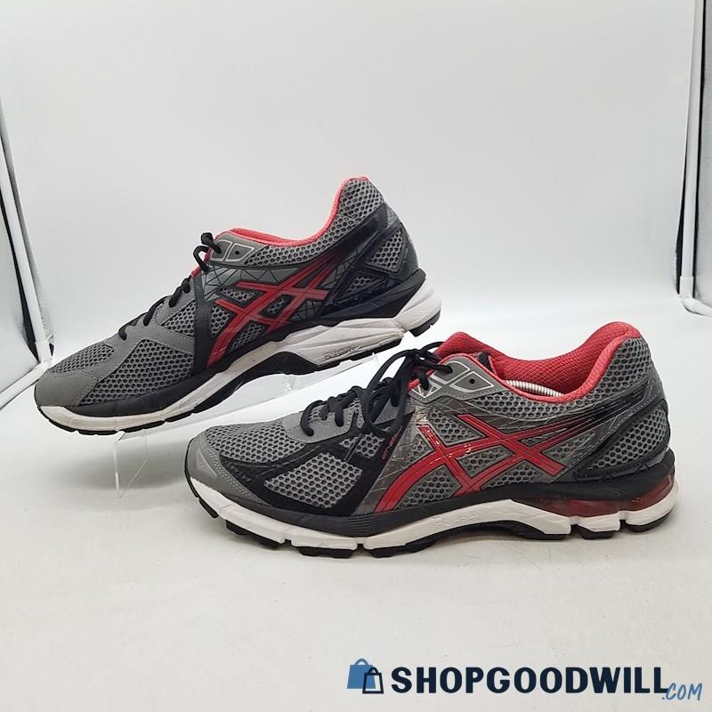 Asics Men's GT-2000 Gray/Red Synthetic Running Shoes Sz 13