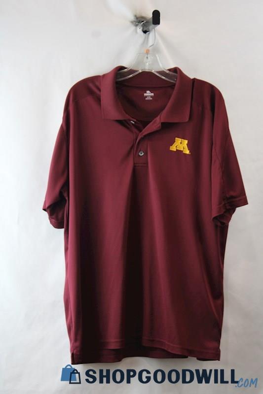 Knights Apparel Men's Maroon Performance MN Gopher Logo Polo SZ XL