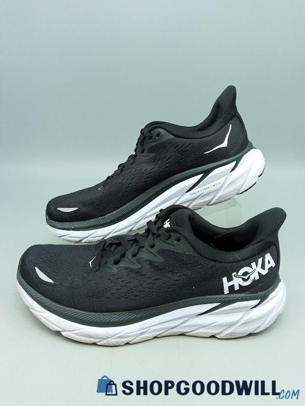 Hoka Women's Clifton 8 Black & White Athletic Sneakers SZ 8