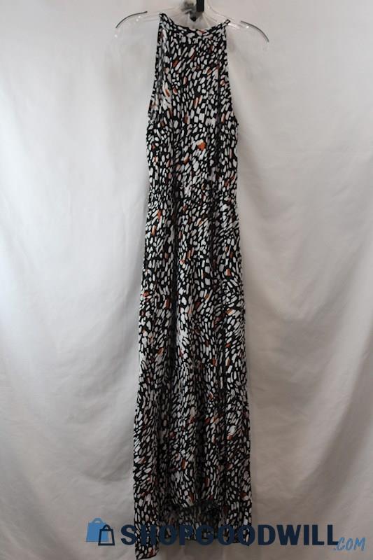 NWT Pretty Garden Women's Black/White/Rust Patterned High Neck Sundress sz M