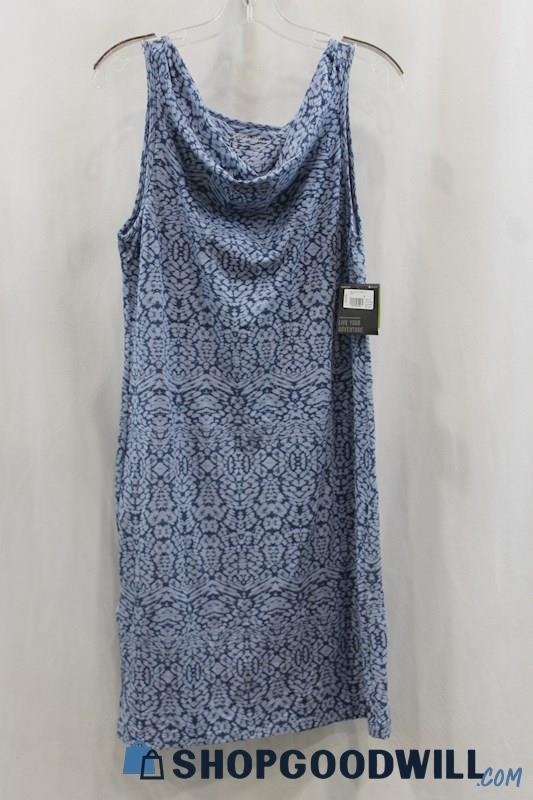 NWT Eddie Bauer Women's Blue Pattern Neck Drape Sundress Sz M