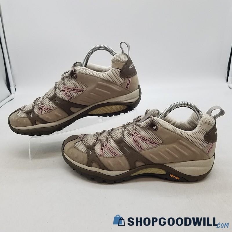 Merrell Women's Siren Sport Beige Leather/Mesh Hiking Shoes Sz 8