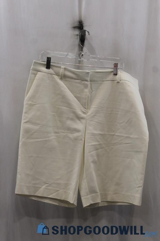 Ellen Tracy Womens White Chino Shorts Sz 14