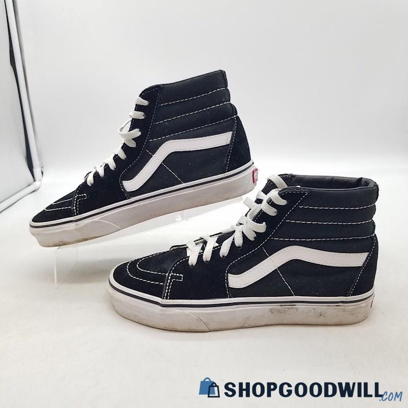 Vans Women's Sk8-Hi Black Suede/Fabric Sneakers Sz 7.5