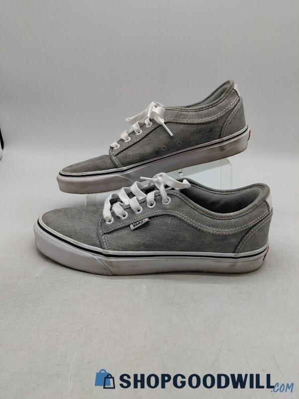 Vans Men's Gray Denim Low Top Lace Up Skate Sneaker SZ 9