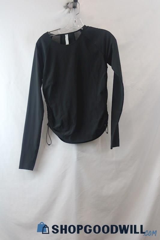 Athleta Women's Black Long Sleeve Mesh T-Shirt sz XS 